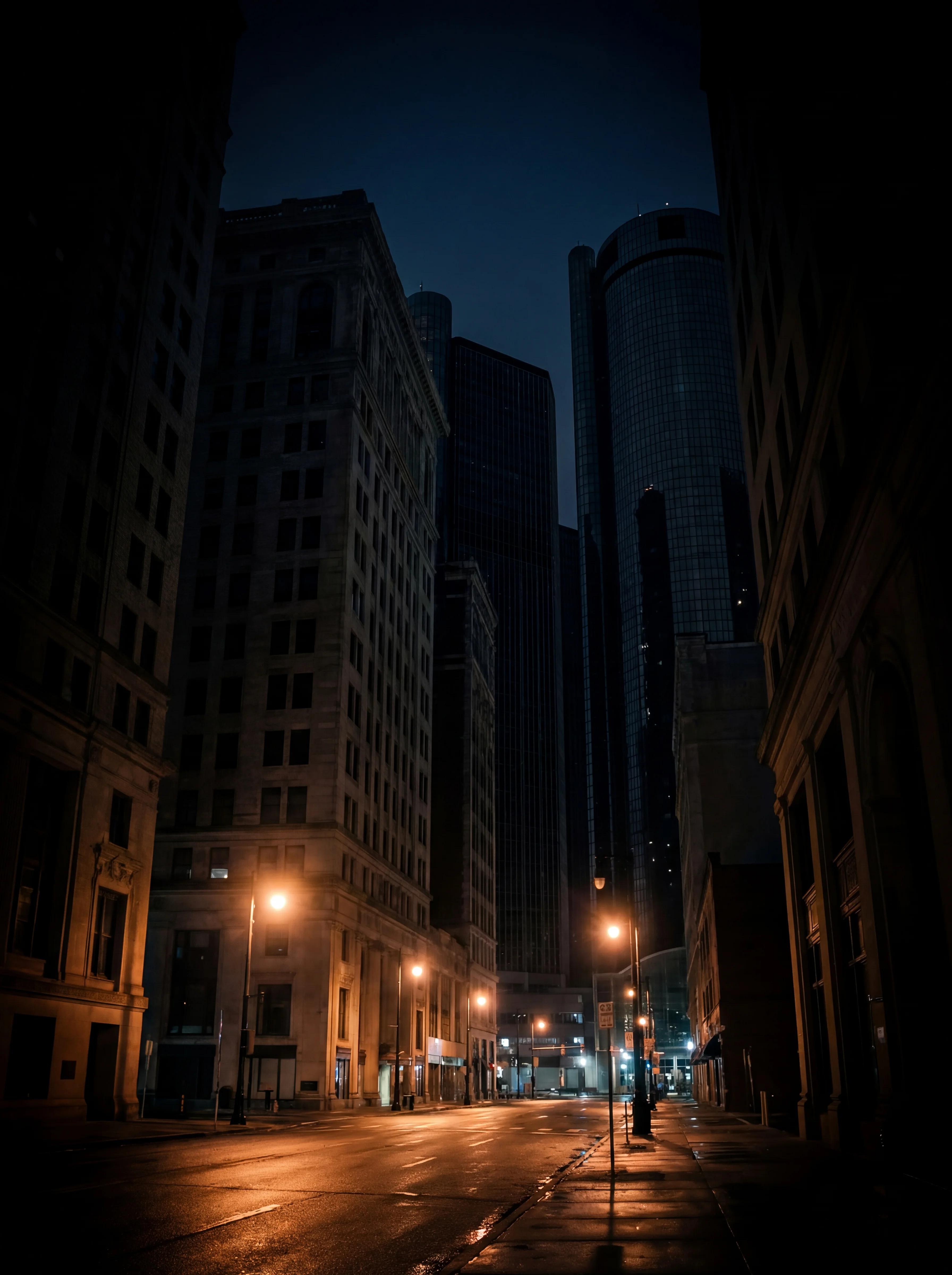 Detroit skyline at night — Bail My Tail, Michigan's #1 Bail Bonds Agency